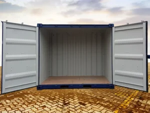 10 Fuss Side Door Container mit geöffneter Seitenwand – seitliche Öffnung über gesamte Längsseite