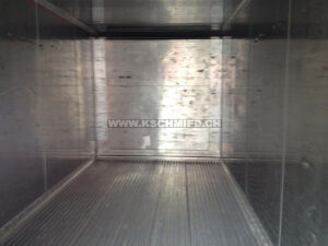 20 Fuss Isoliercontainer gebraucht Innenansicht – isolierte Wände und Aluminium T-Profil Boden