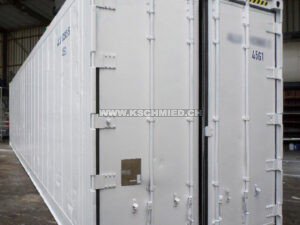 40 Fuss High Cube Isoliercontainer gebraucht mit Doppeltüren – ex Kühlcontainer